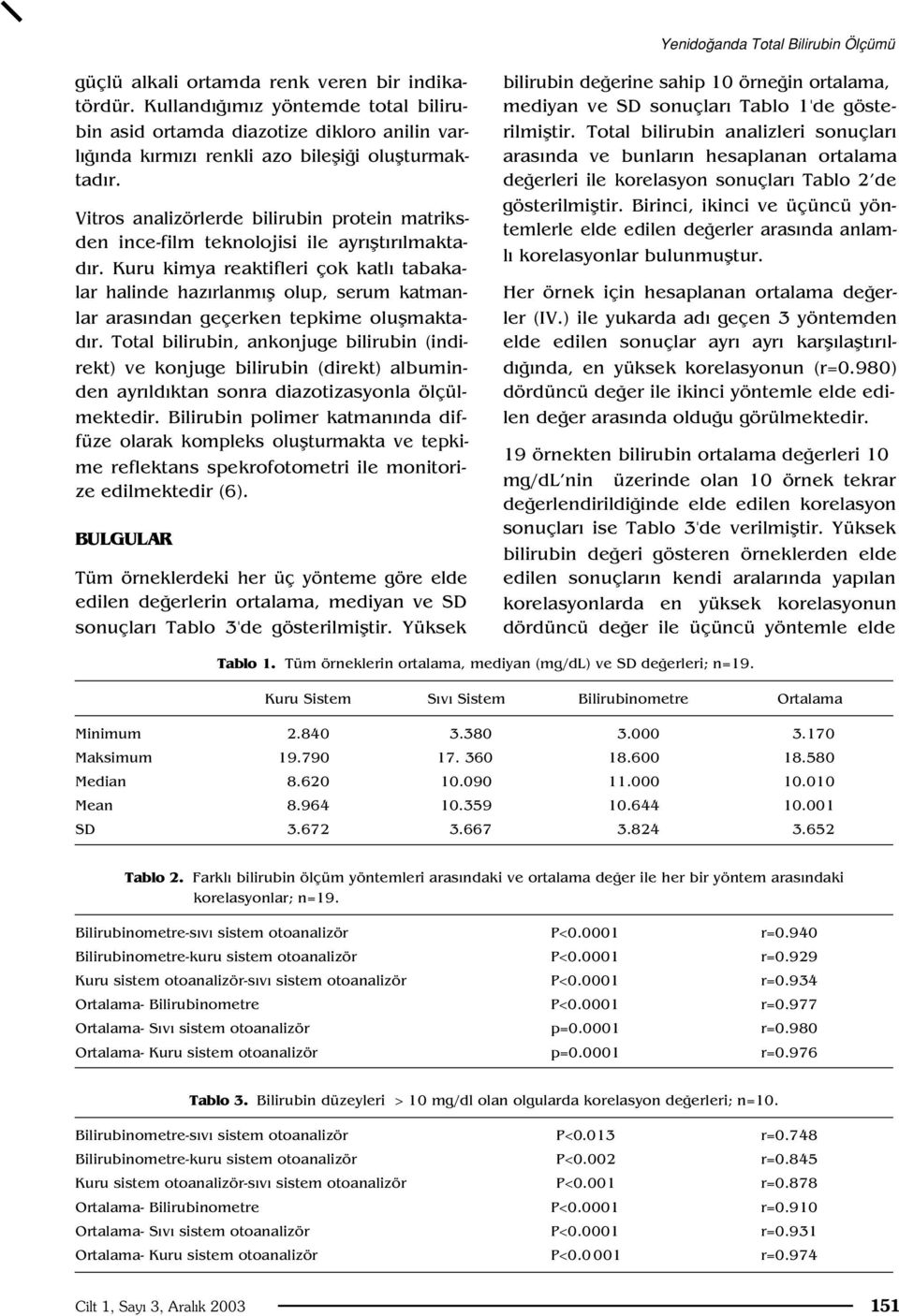 Vitros analizörlerde bilirubin protein matriksden ince-film teknolojisi ile ayr flt r lmaktad r.