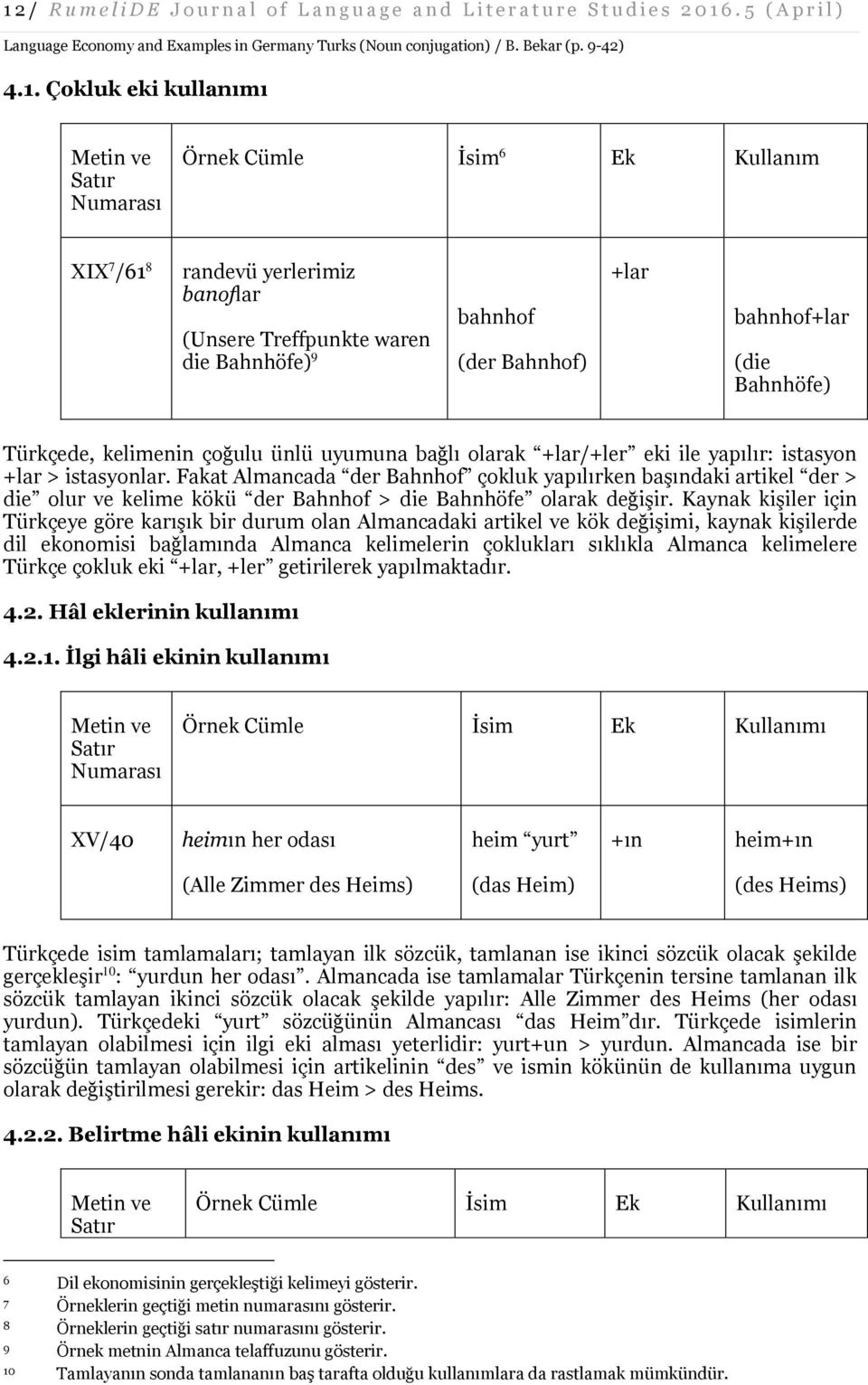 Çokluk eki kullanımı Örnek Cümle İsim 6 Ek Kullanım XIX 7 /61 8 randevü yerlerimiz banoflar (Unsere Treffpunkte waren die Bahnhöfe) 9 bahnhof (der Bahnhof) +lar bahnhof+lar (die Bahnhöfe) Türkçede,