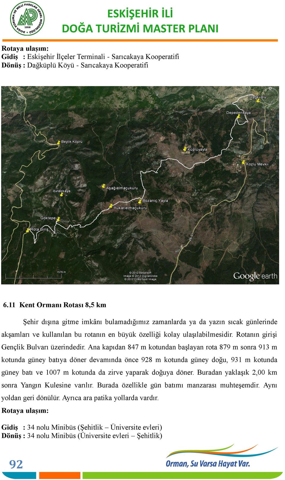 Rotanın girişi Gençlik Bulvarı üzerindedir.