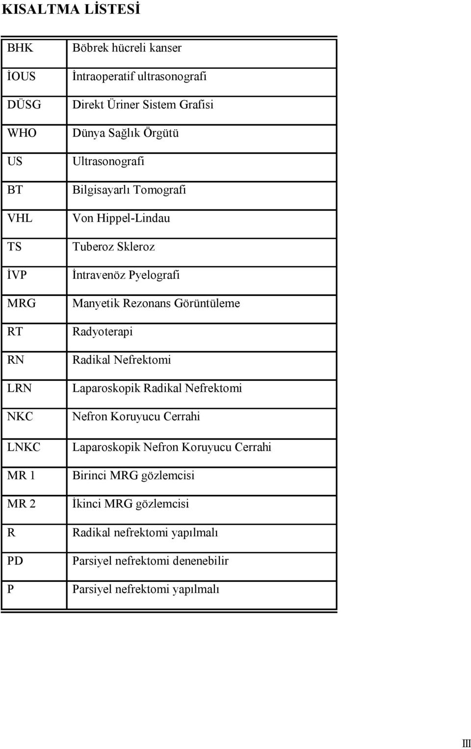 Manyetik Rezonans Görüntüleme Radyoterapi Radikal Nefrektomi Laparoskopik Radikal Nefrektomi Nefron Koruyucu Cerrahi Laparoskopik Nefron