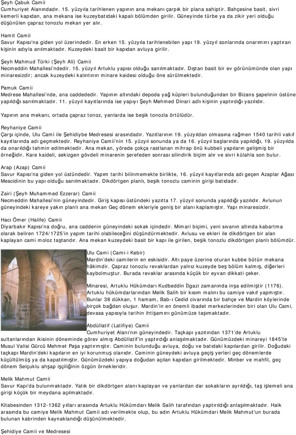 Hamit Camii Savur Kapısı na giden yol üzerindedir. En erken 15. yüzyıla tarihlenebilen yapı 19. yüzyıl sonlarında onarımını yaptıran kişinin adıyla anılmaktadır.