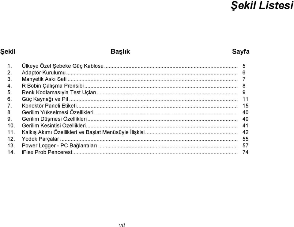 .. 40 9. Gerilim Düşmesi Özellikleri... 40 10. 11. Gerilim Kesintisi Özellikleri.