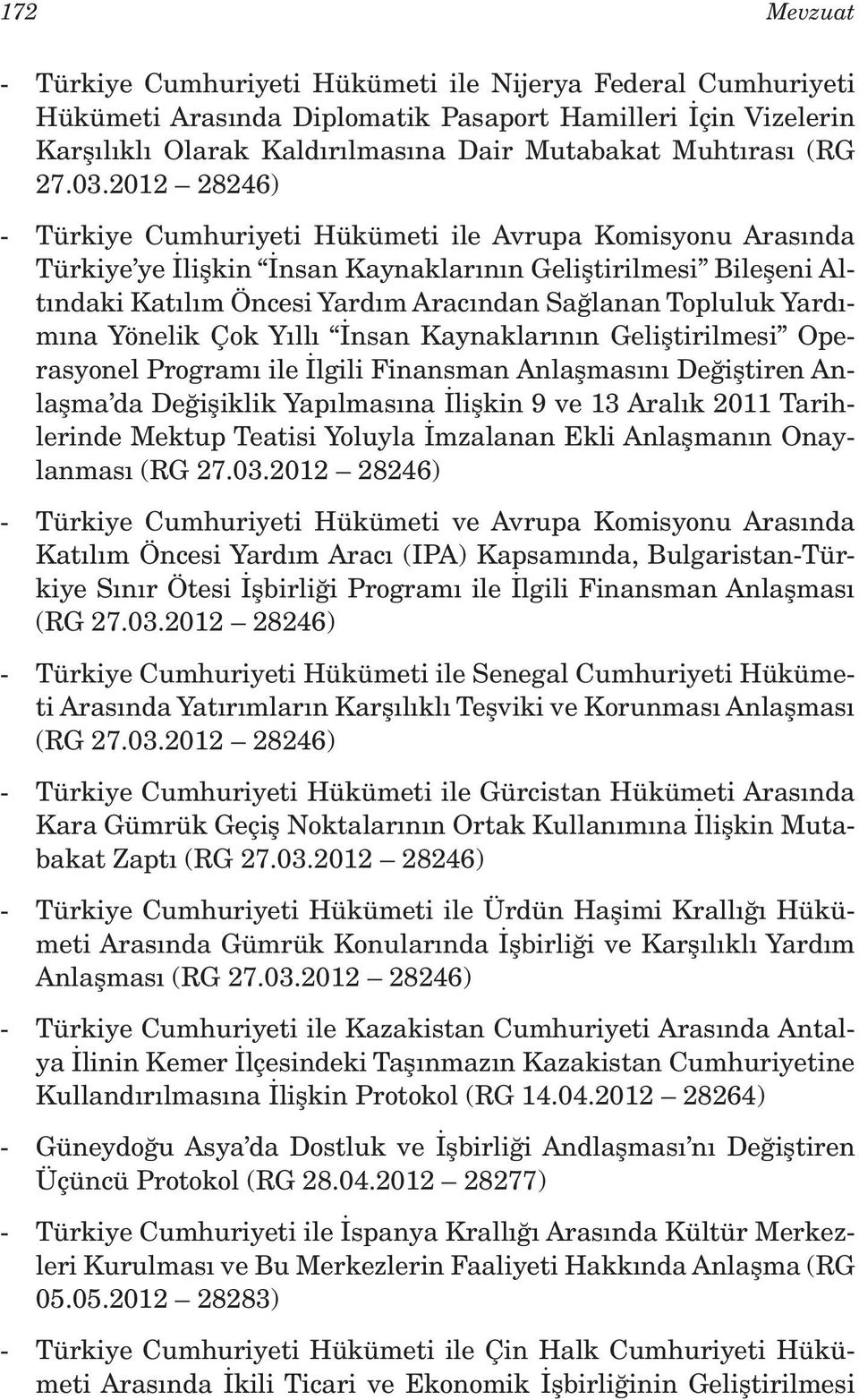 2012 28246) - Türkiye Cumhuriyeti Hükümeti ile Avrupa Komisyonu Arasında Türkiye ye İlişkin İnsan Kaynaklarının Geliştirilmesi Bileşeni Altındaki Katılım Öncesi Yardım Aracından Sağlanan Topluluk