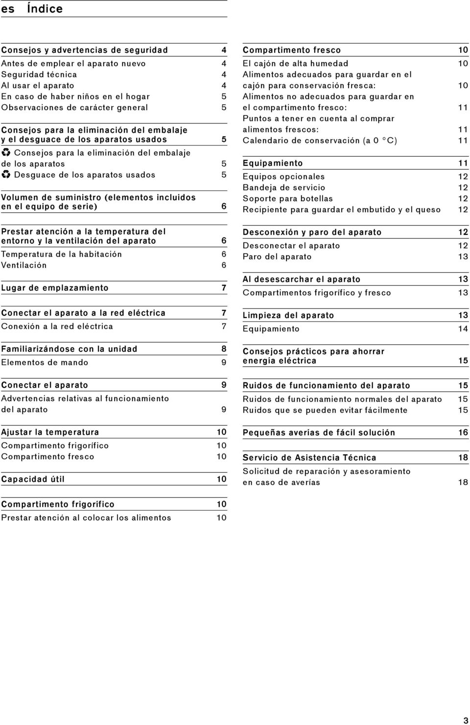 Volumen de suministro (elementos incluidos en el equipo de serie) 6 Prestar atención a la temperatura del entorno y la ventilación del aparato 6 Temperatura de la habitación 6 Ventilación 6 Lugar de