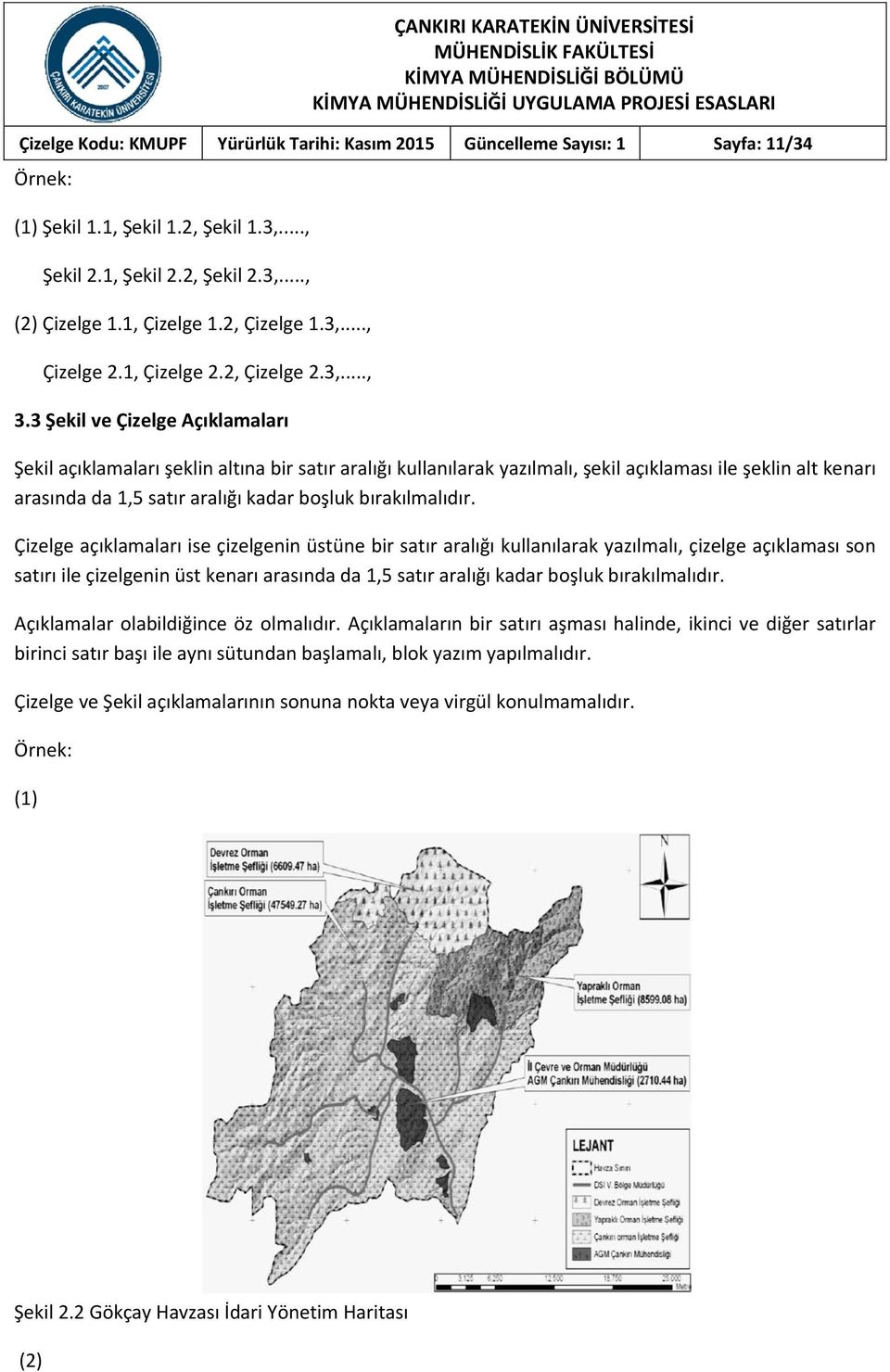 3 Şekil ve Çizelge Açıklamaları Şekil açıklamaları şeklin altına bir satır aralığı kullanılarak yazılmalı, şekil açıklaması ile şeklin alt kenarı arasında da 1,5 satır aralığı kadar boşluk