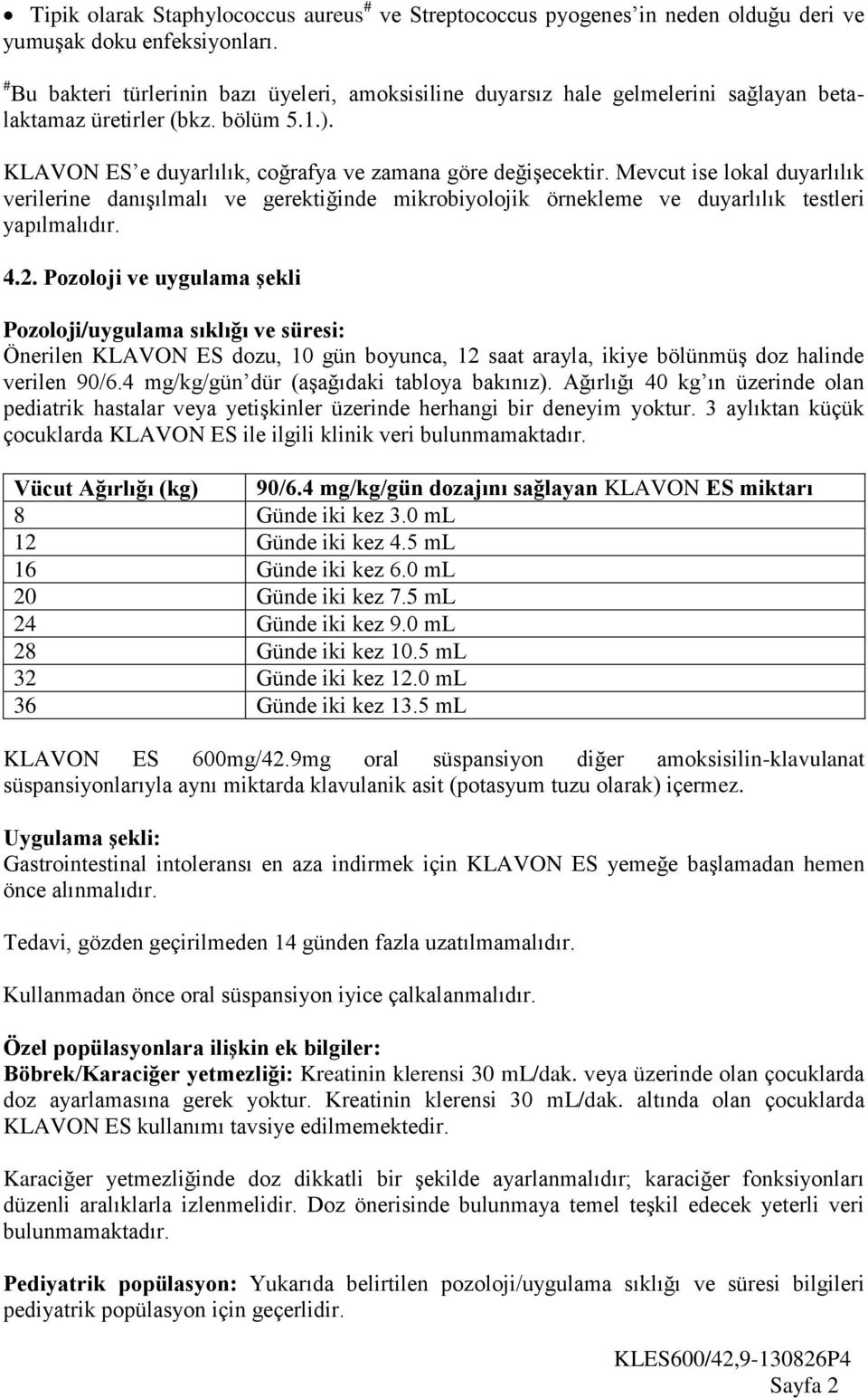 Mevcut ise lokal duyarlılık verilerine danışılmalı ve gerektiğinde mikrobiyolojik örnekleme ve duyarlılık testleri yapılmalıdır. 4.2.