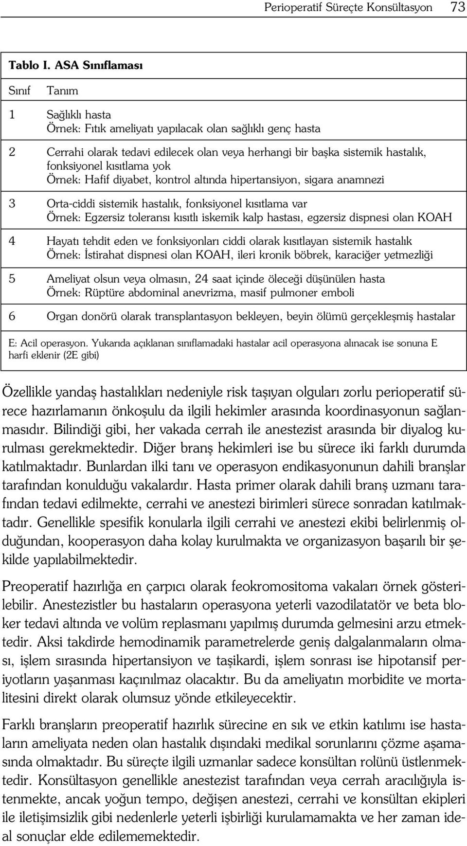 tlama yok Örnek: Hafif diyabet, kontrol alt nda hipertansiyon, sigara anamnezi 3 Orta-ciddi sistemik hastal k, fonksiyonel k s tlama var Örnek: Egzersiz tolerans k s tl iskemik kalp hastas, egzersiz