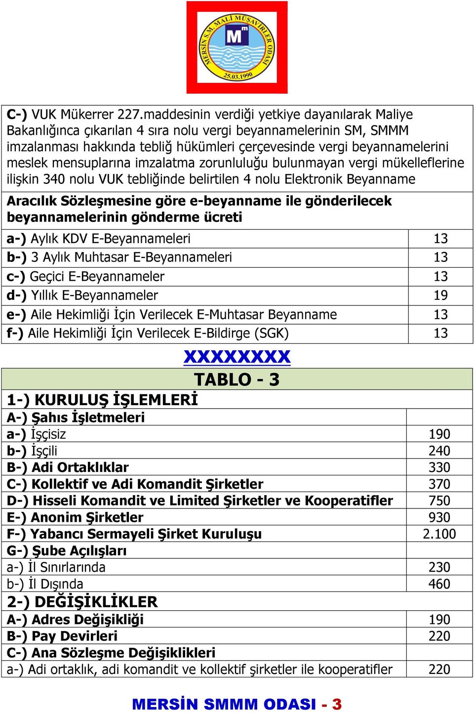 mensuplarına imzalatma zorunluluğu bulunmayan vergi mükelleflerine ilişkin 340 nolu VUK tebliğinde belirtilen 4 nolu Elektronik Beyanname Aracılık SözleĢmesine göre e-beyanname ile gönderilecek