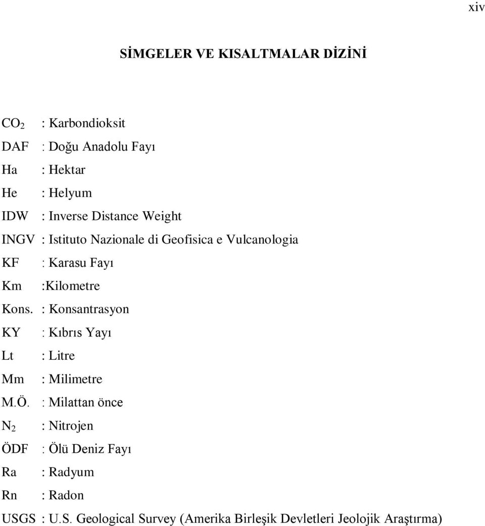 Kons. : Konsantrasyon KY : Kıbrıs Yayı Lt : Litre Mm : Milimetre M.Ö.