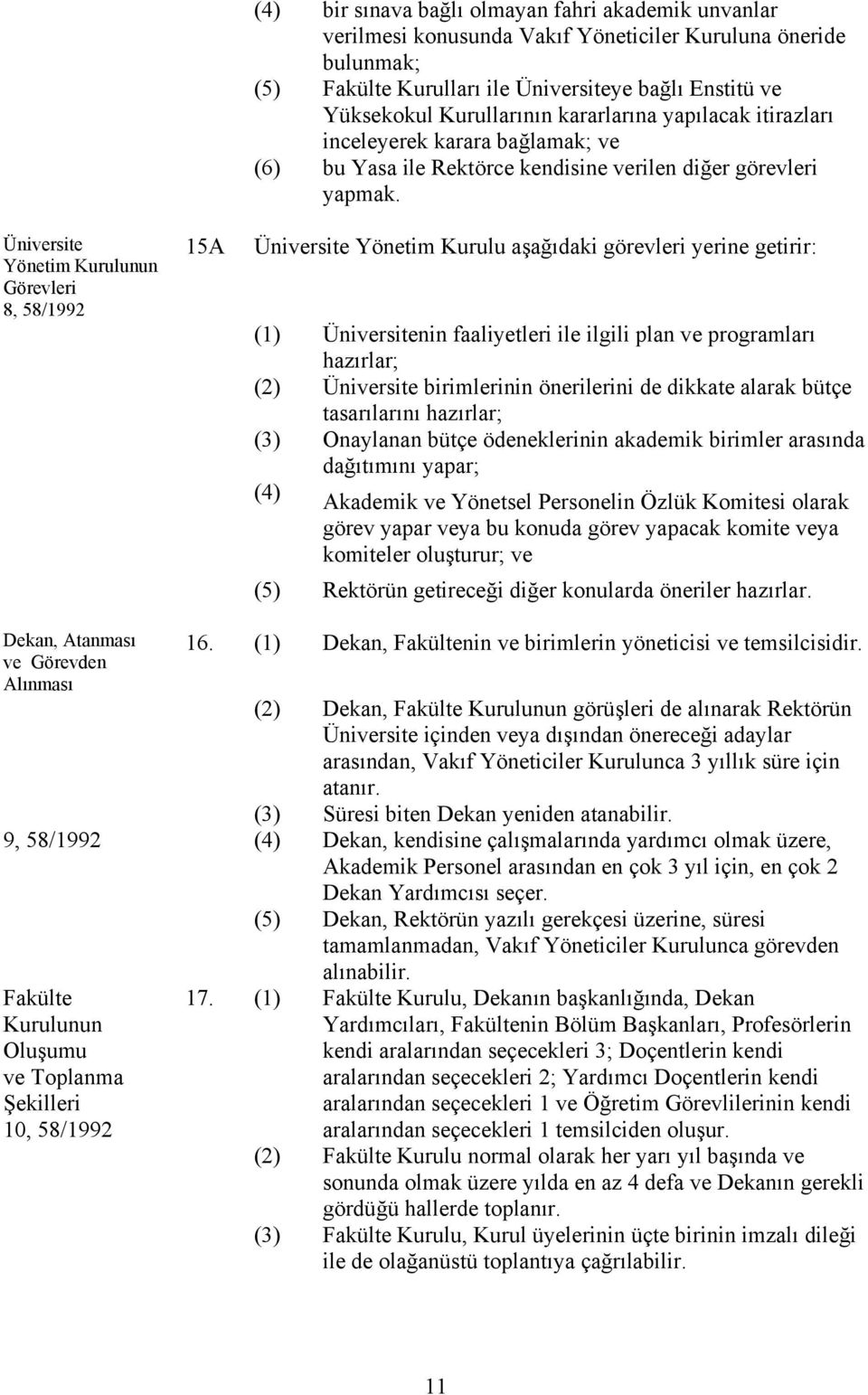 Üniversite Yönetim Kurulu aşağıdaki görevleri yerine getirir: (1) Üniversitenin faaliyetleri ile ilgili plan ve programları hazırlar; (2) Üniversite birimlerinin önerilerini de dikkate alarak bütçe