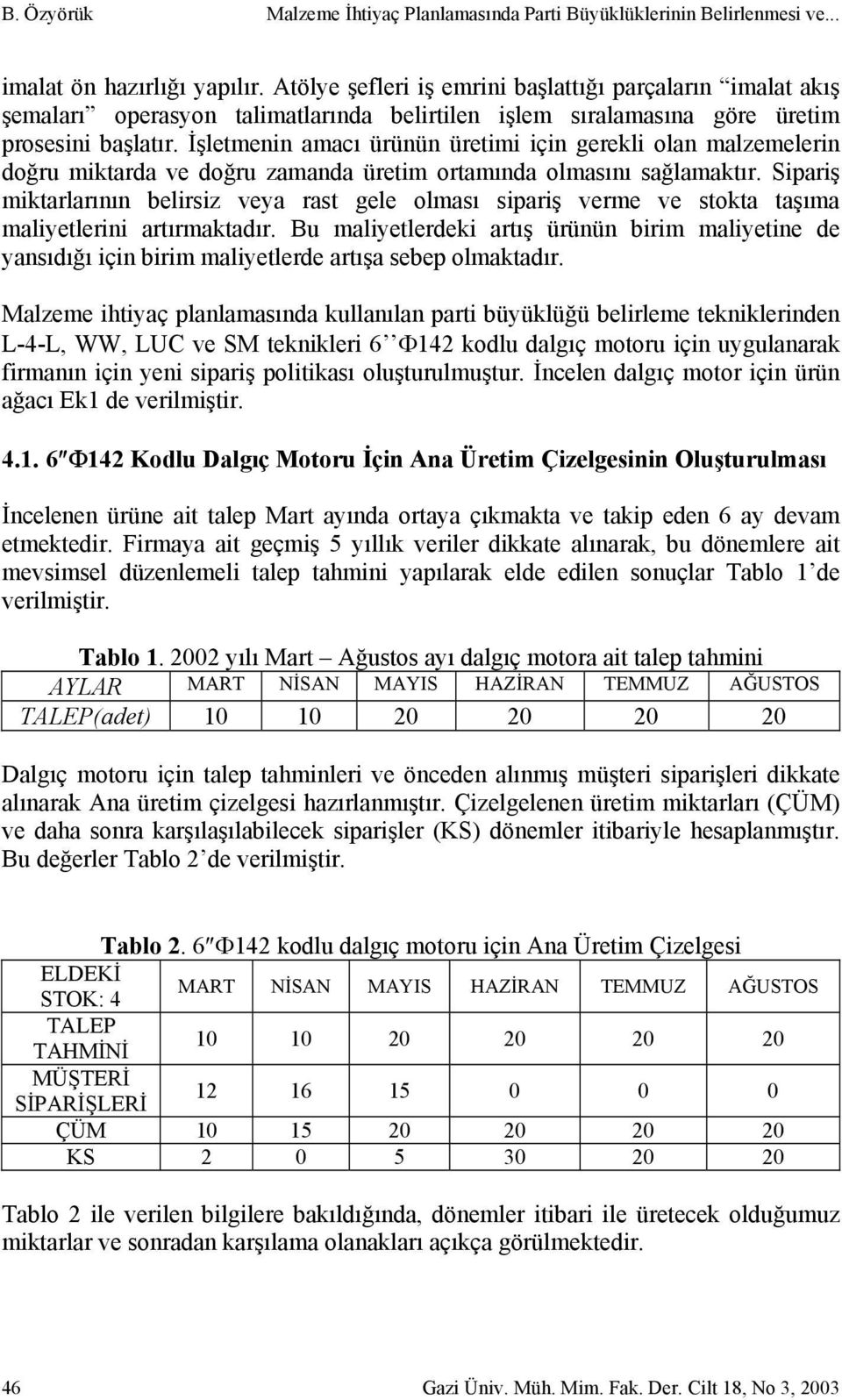 İşletmenin amacı ürünün üretimi için gerekli olan malzemelerin doğru miktarda ve doğru zamanda üretim ortamında olmasını sağlamaktır.