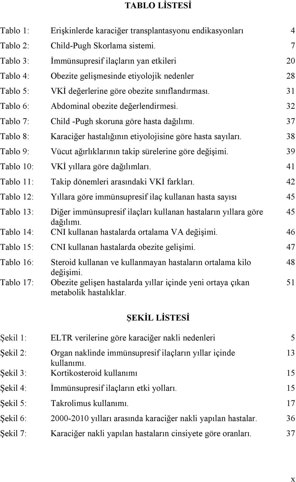 31 Tablo 6: Abdominal obezite değerlendirmesi. 32 Tablo 7: Child -Pugh skoruna göre hasta dağılımı. 37 Tablo 8: Karaciğer hastalığının etiyolojisine göre hasta sayıları.