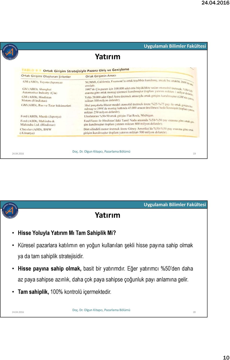 stratejisidir. Hisse payına sahip olmak, basit bir yatırımdır.