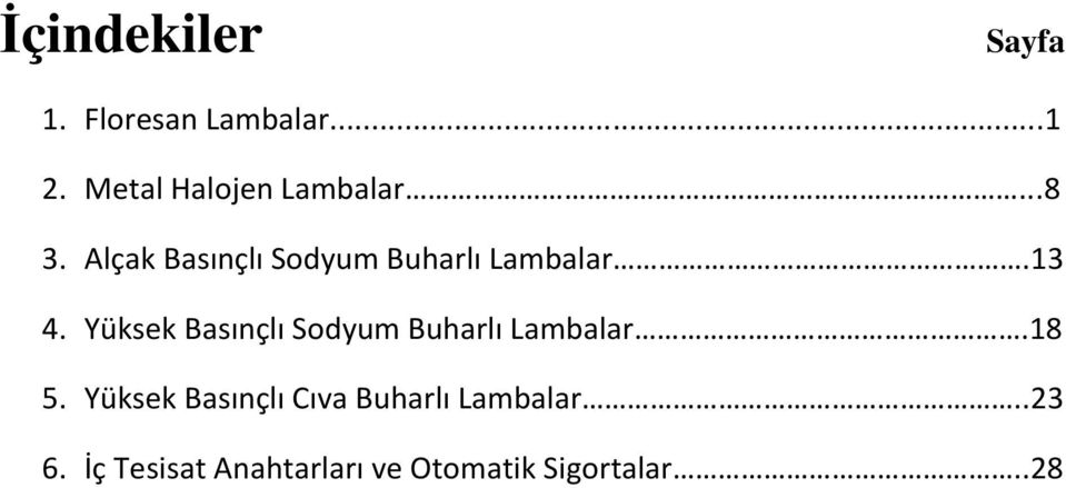 Alçak Basınçlı Sodyum Buharlı Lambalar.13 4.