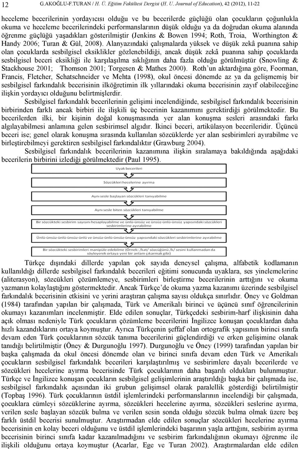 ya da doğrudan okuma alanında öğrenme güçlüğü yaşadıkları gösterilmiştir (Jenkins & Bowen 1994; Roth, Troia, Worthington & Handy 2006; Turan & Gül, 2008).