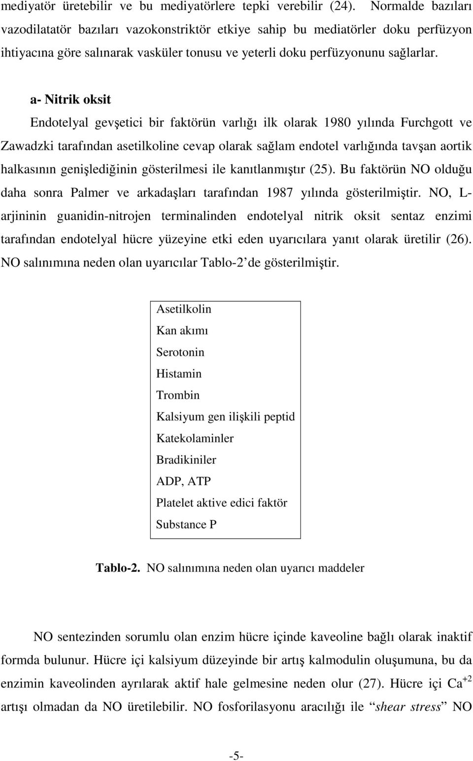 a- Nitrik oksit Endotelyal gevetici bir faktörün varlıı ilk olarak 1980 yılında Furchgott ve Zawadzki tarafından asetilkoline cevap olarak salam endotel varlıında tavan aortik halkasının genilediinin