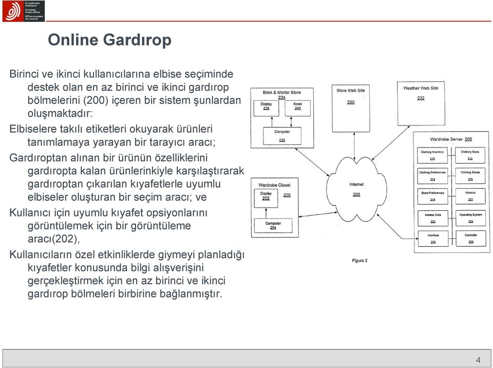 karşılaştırarak gardıroptan çıkarılan kıyafetlerle uyumlu elbiseler oluşturan bir seçim aracı; ve Kullanıcı için uyumlu kıyafet opsiyonlarını görüntülemek için bir görüntüleme