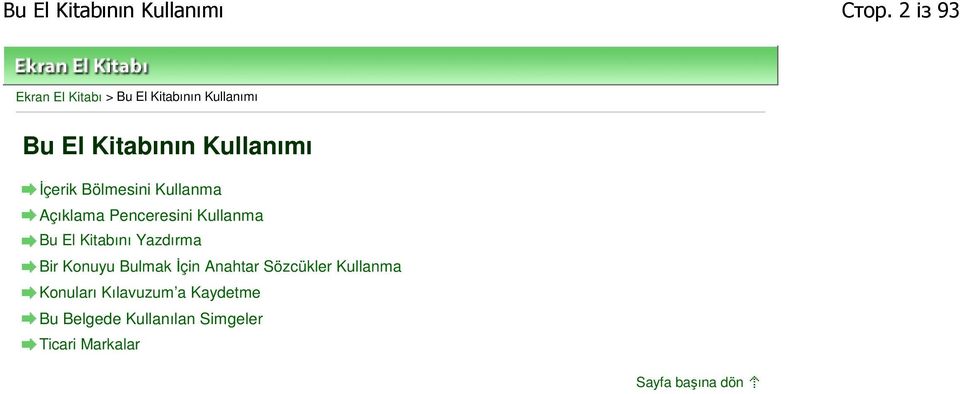 İçerik Bölmesini Kullanma Açıklama Penceresini Kullanma Bu El Kitabını