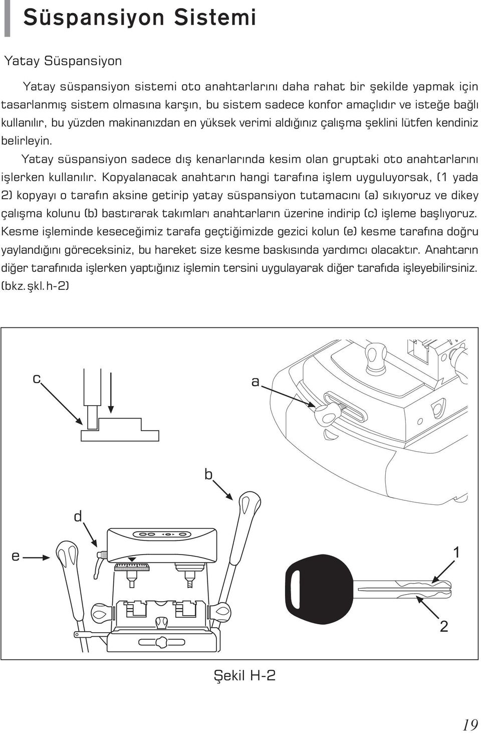 Kopylnk nhtrýn hngi trfýn iþlem uyguluyorsk, ( yd ) kopyyý o trfýn ksine getirip yty süspnsiyon tutmýný () sýkýyoruz ve dikey çlýþm kolunu () stýrrk tkýmlrý nhtrlrýn üzerine indirip () iþleme