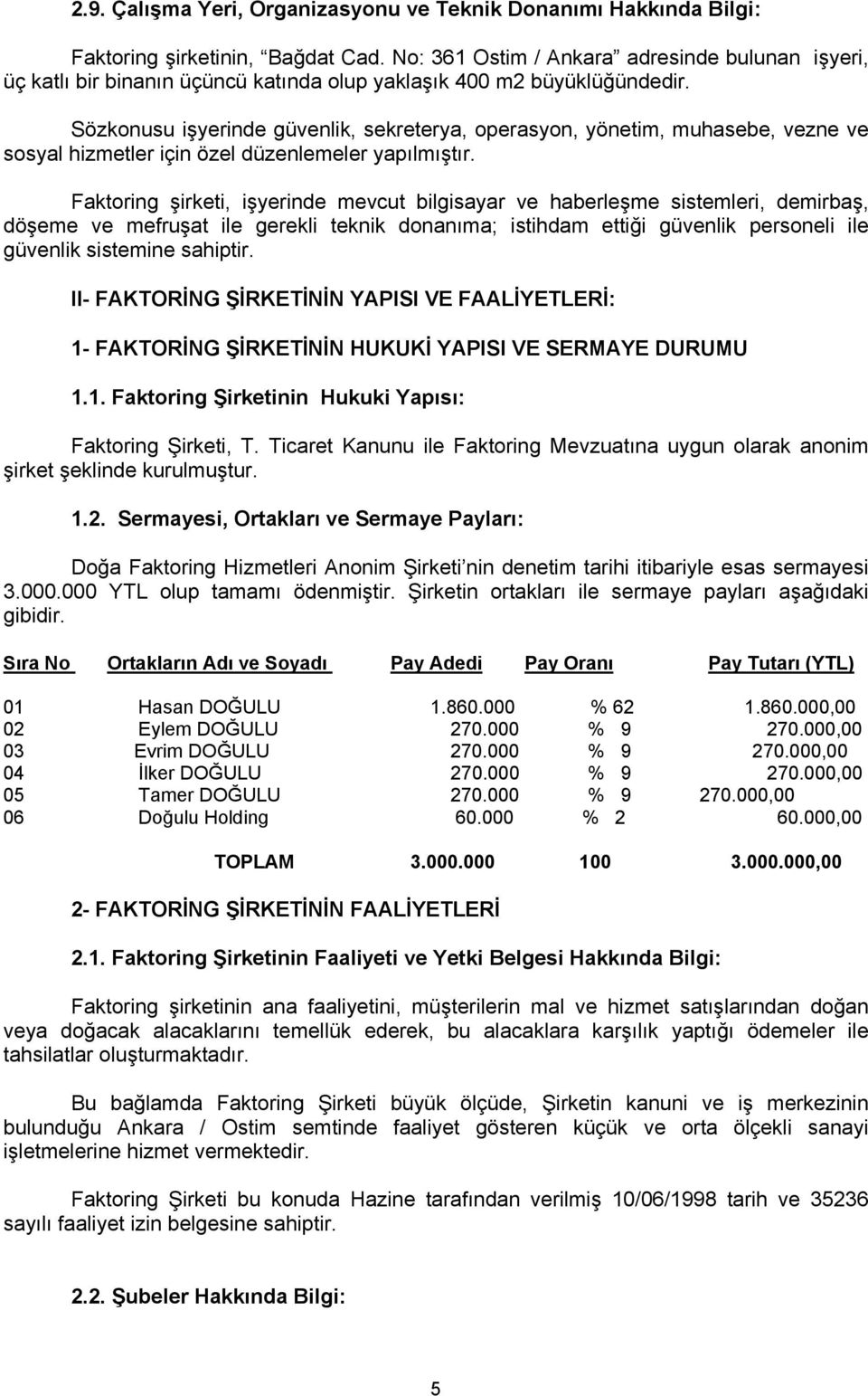 Sözkonusu işyerinde güvenlik, sekreterya, operasyon, yönetim, muhasebe, vezne ve sosyal hizmetler için özel düzenlemeler yapılmıştır.