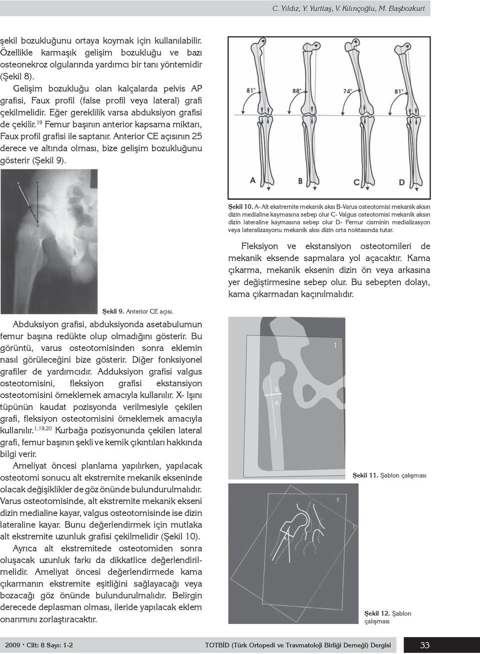 Gelişim bozukluğu olan kalçalarda pelvis AP grafisi, Faux profil (false profil veya lateral) grafi çekilmelidir. Eğer gereklilik varsa abduksiyon grafisi de çekilir.