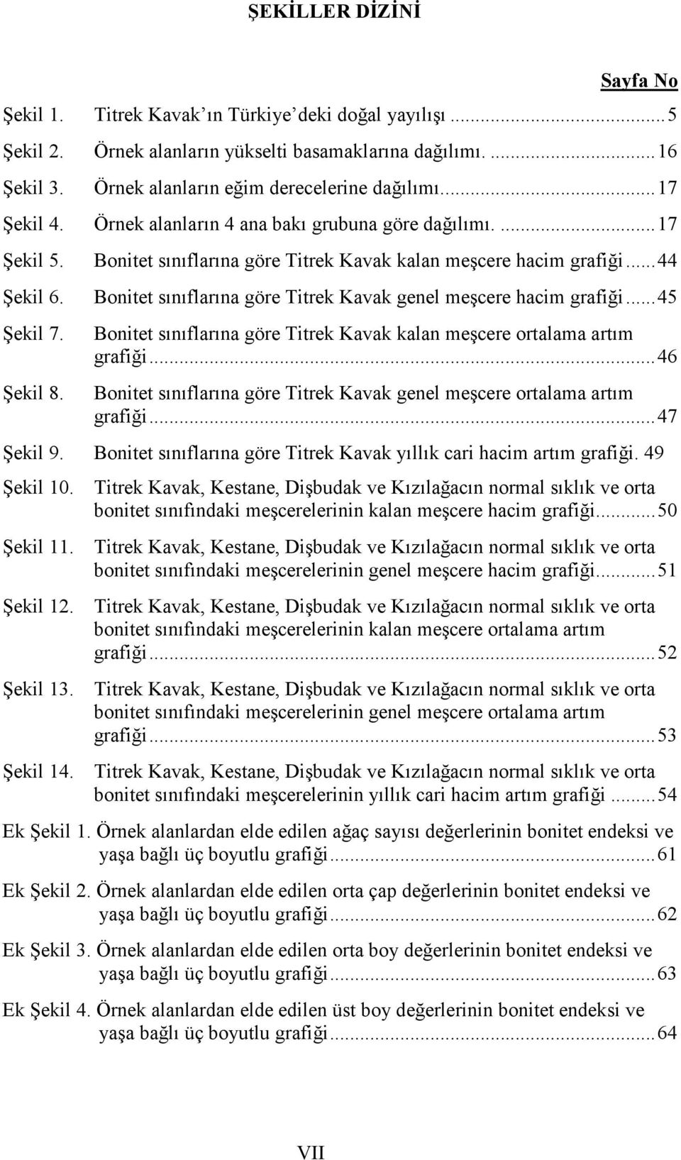 ..44 Bonitet sınıflarına göre Titrek Kavak genel meşcere hacim grafiği...45 Şekil 7. Bonitet sınıflarına göre Titrek Kavak kalan meşcere ortalama artım... grafiği...46 Şekil 8.