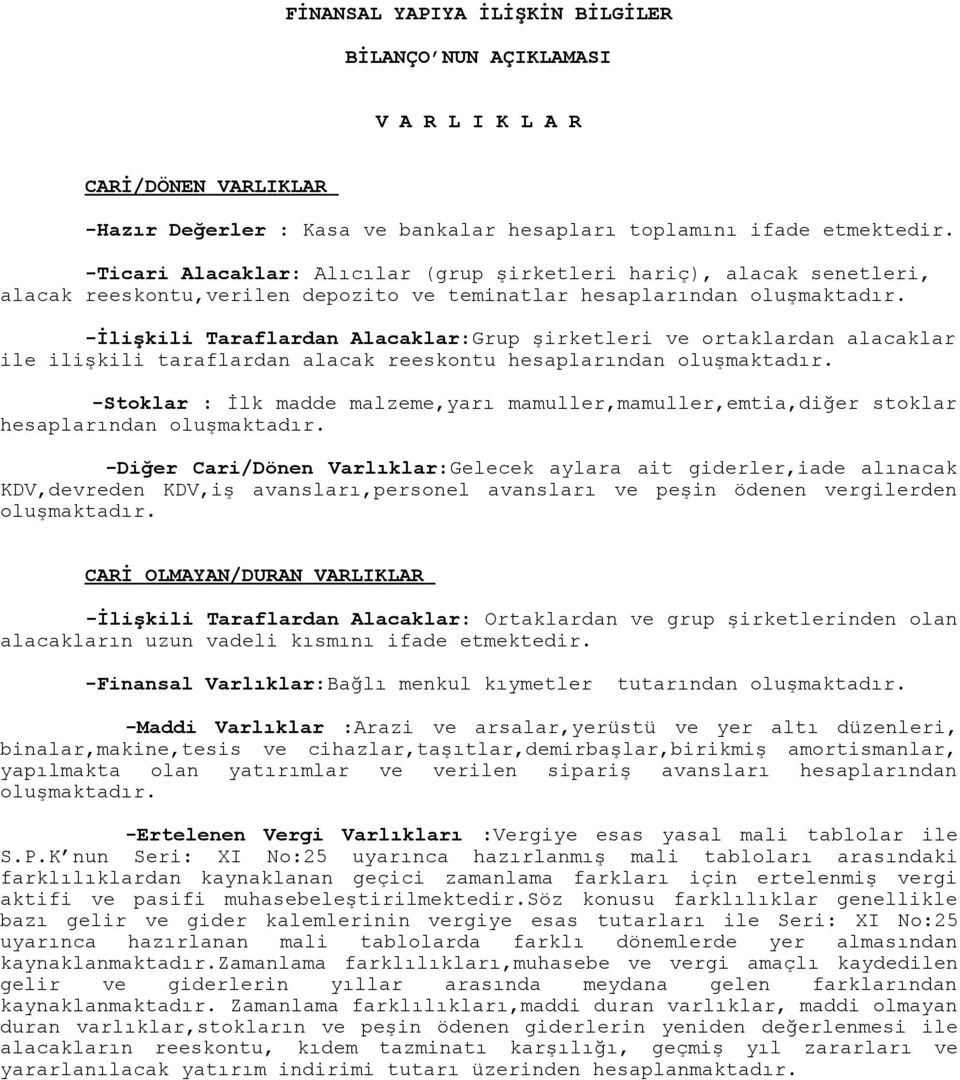 -İlişkili Taraflardan Alacaklar:Grup şirketleri ve ortaklardan alacaklar ile ilişkili taraflardan alacak reeskontu hesaplarından oluşmaktadır.