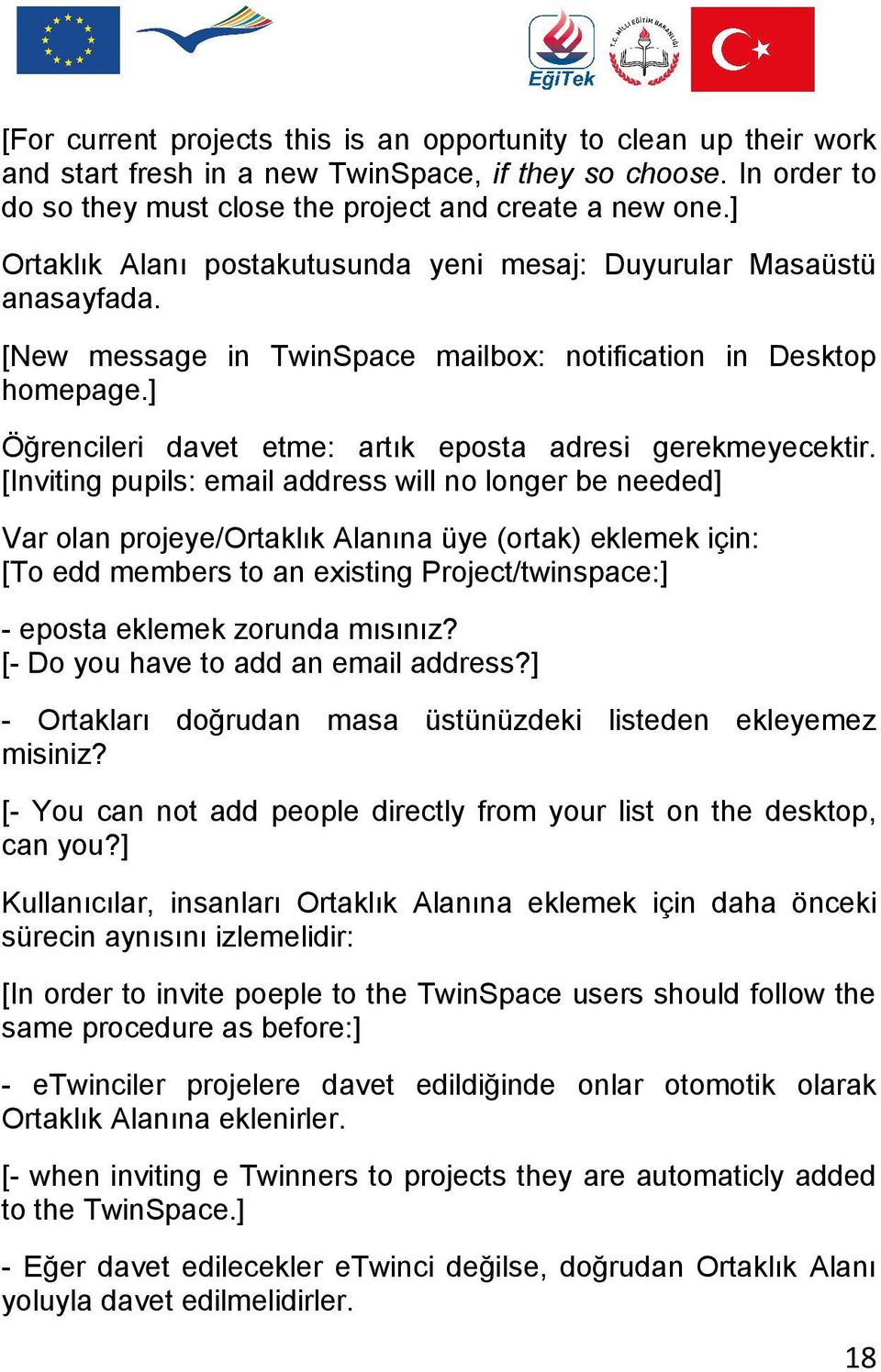 ] Öğrencileri davet etme: artık eposta adresi gerekmeyecektir.