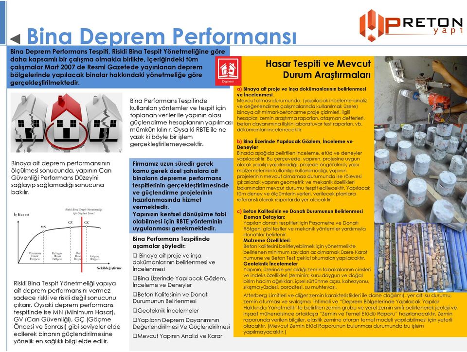 Binaya ait deprem performansının ölçülmesi sonucunda, yapının Can Güvenliği Performans Düzeyini sağlayıp sağlamadığı sonucuna bakılır.