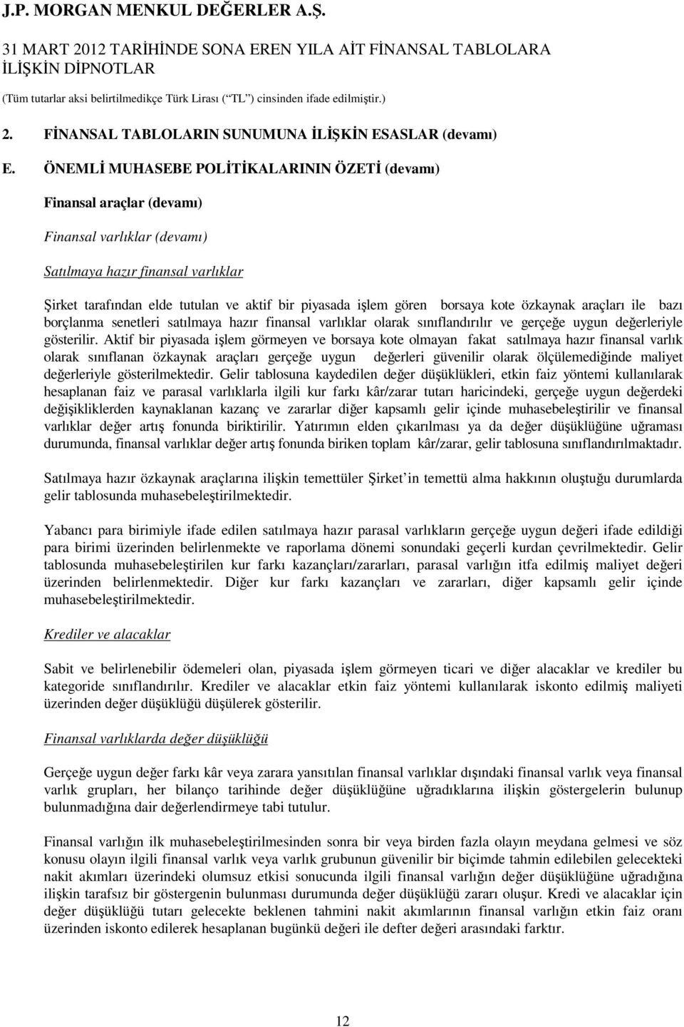 gören borsaya kote özkaynak araçları ile bazı borçlanma senetleri satılmaya hazır finansal varlıklar olarak sınıflandırılır ve gerçeğe uygun değerleriyle gösterilir.