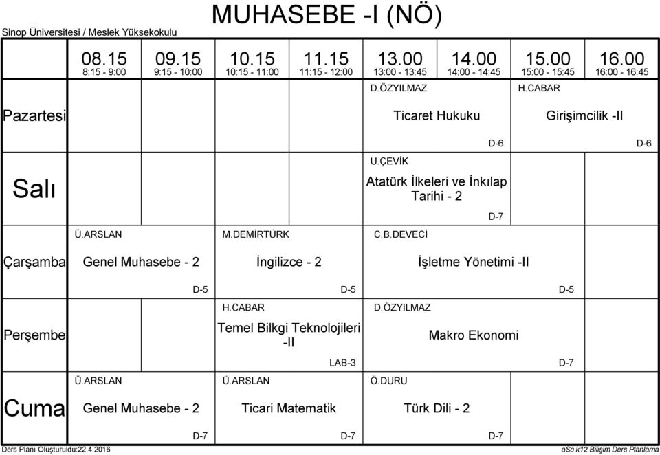 DEVECİ Genel Muhasebe - 2 İngilizce - 2 İşletme Yönetimi -II H.CABAR D.