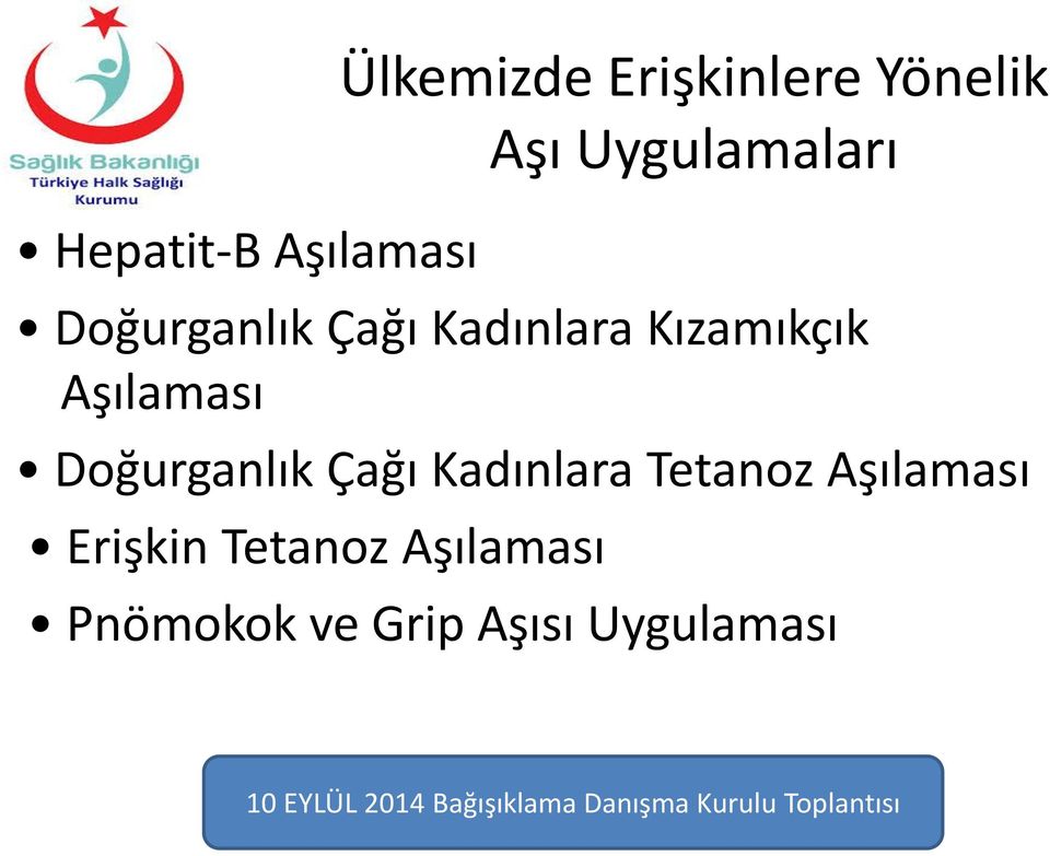 Kadınlara Tetanoz Aşılaması Erişkin Tetanoz Aşılaması Pnömokok ve