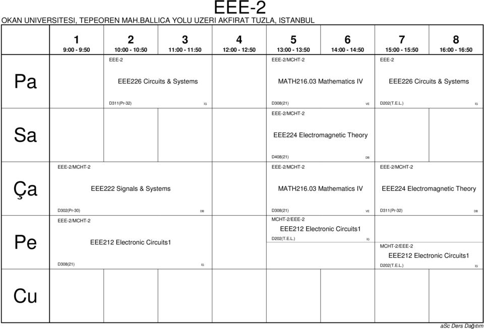 ) İG EEE-/MCHT- EEE Electromagnetic Theory D0() DB EEE-/MCHT- EEE-/MCHT- EEE-/MCHT- EEE Signals & Systems MATH.