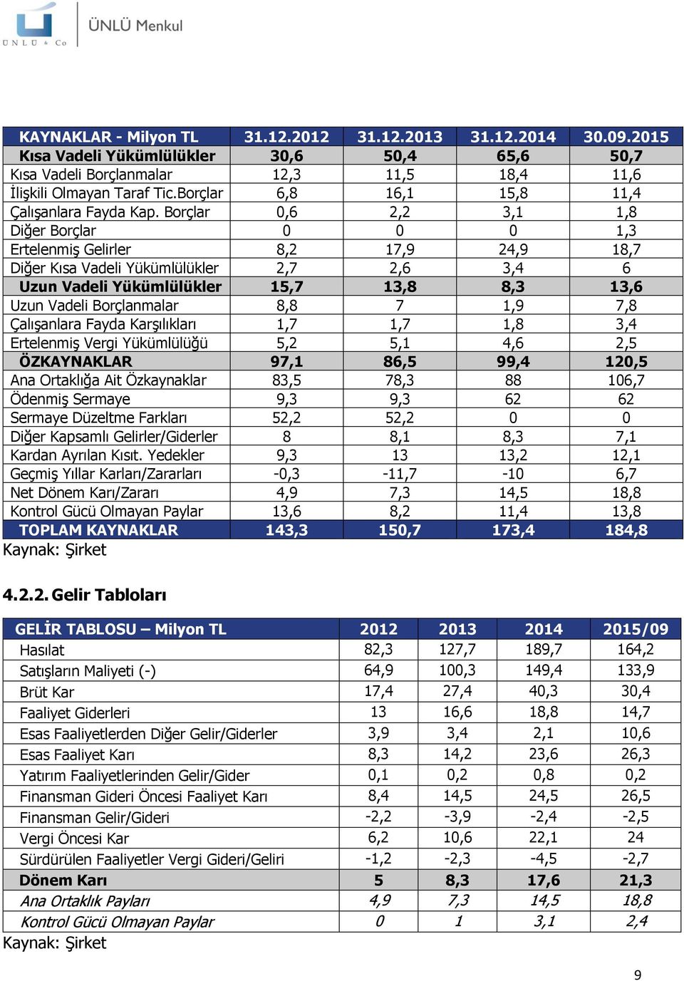 Borçlar 0,6 2,2 3,1 1,8 Diğer Borçlar 0 0 0 1,3 Ertelenmiş Gelirler 8,2 17,9 24,9 18,7 Diğer Kısa Vadeli Yükümlülükler 2,7 2,6 3,4 6 Uzun Vadeli Yükümlülükler 15,7 13,8 8,3 13,6 Uzun Vadeli