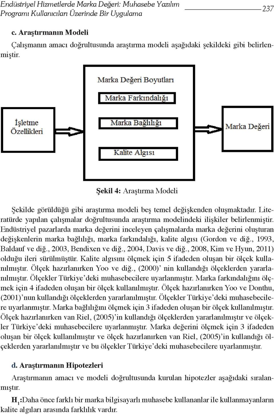 Şekil 4: Araştırma Modeli ġekil 4: AraĢtırma Modeli Şekilde görüldüğü gibi araştırma modeli beş temel değişkenden oluşmaktadır.