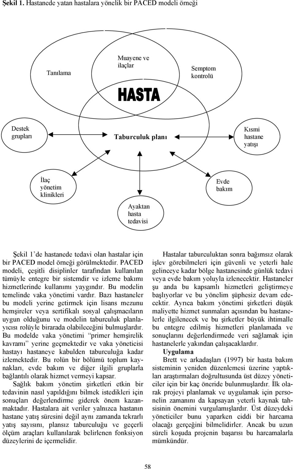 tedavisi Evde bakım Şekil 1 de hastanede tedavi olan hastalar için bir PACED model örneği görülmektedir.