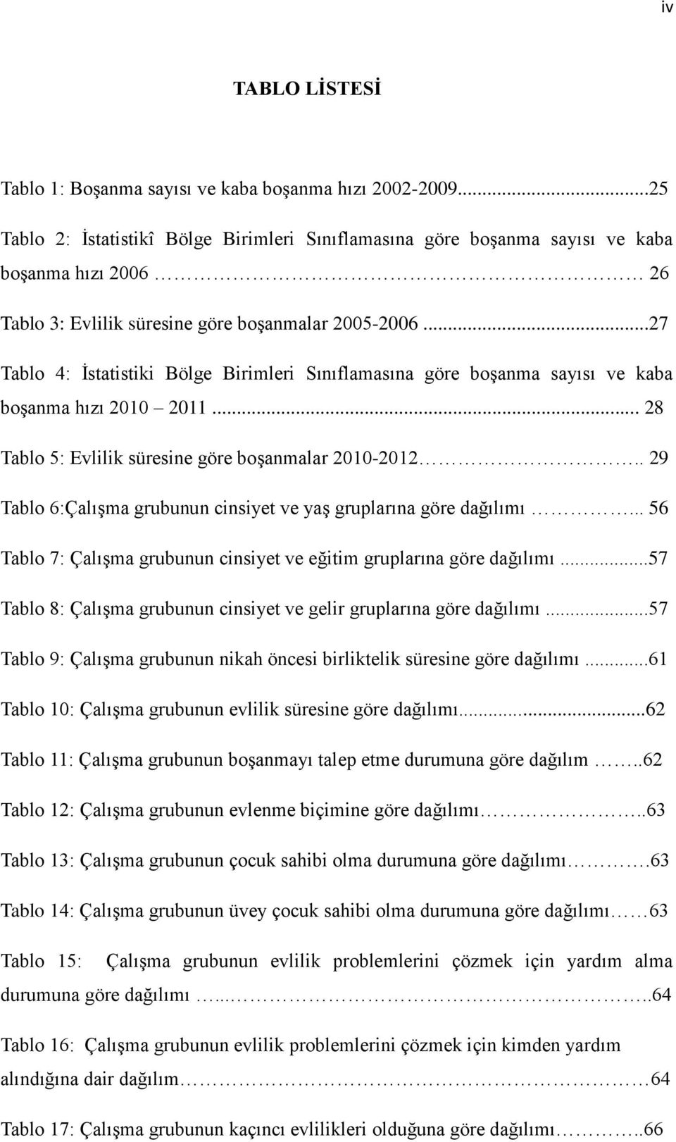 ..27 Tablo 4: İstatistiki Bölge Birimleri Sınıflamasına göre boşanma sayısı ve kaba boşanma hızı 2010 2011... 28 Tablo 5: Evlilik süresine göre boşanmalar 2010-2012.