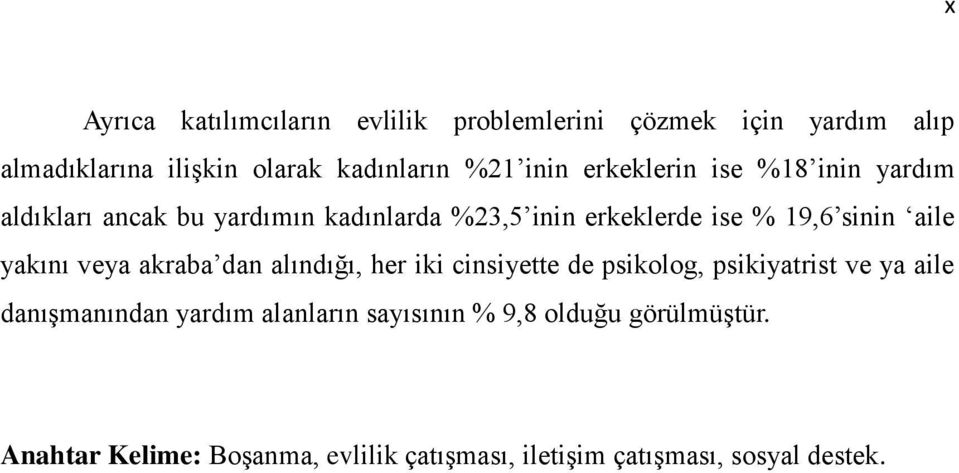 aile yakını veya akraba dan alındığı, her iki cinsiyette de psikolog, psikiyatrist ve ya aile danışmanından yardım