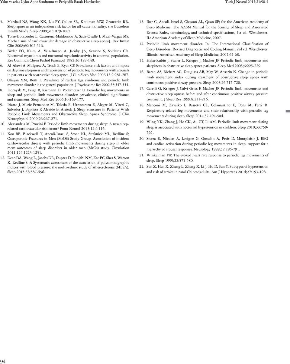 Mechanisms of cardiovascular damage in obstructive sleep apnea]. Rev Invest Clin 2008;60:502-516. 5. Bixler EO, Kales A, Vela-Bueno A, Jacoby JA, Scarone S, Soldatos CR.