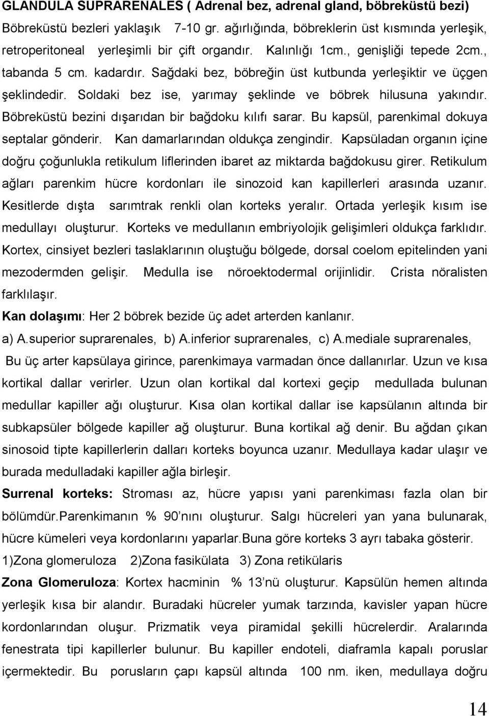 Böbreküstü bezini dışarıdan bir bağdoku kılıfı sarar. Bu kapsül, parenkimal dokuya septalar gönderir. Kan damarlarından oldukça zengindir.