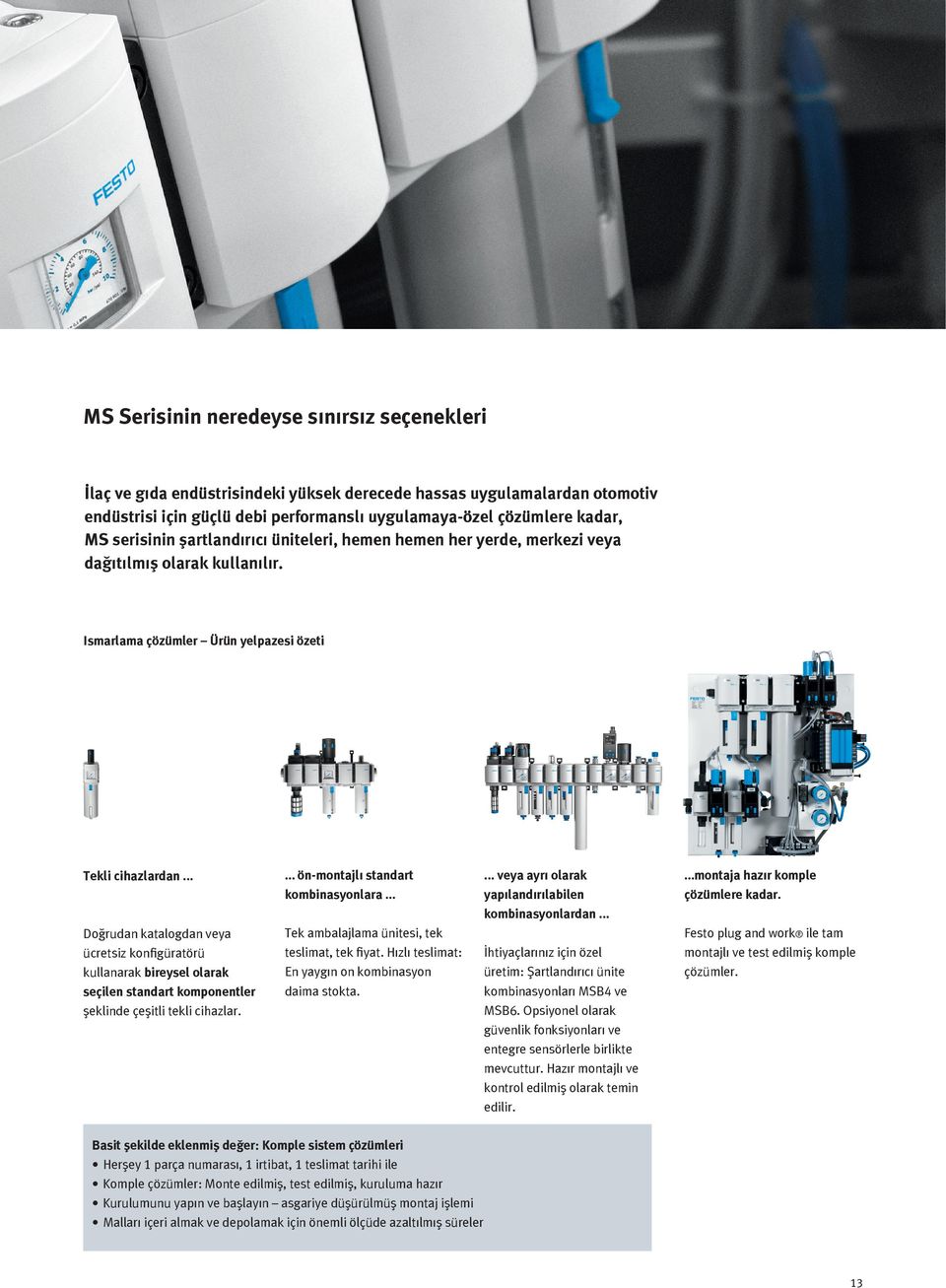 .. veya ayrı olarak montaja hazır komple kombinasyonlara yapılandırılabilen çözümlere kadar. kombinasyonlardan.