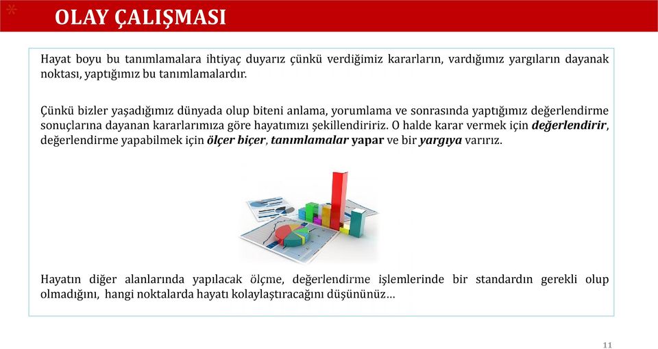 Çünkü bizler yaşadığımız dünyada olup biteni anlama, yorumlama ve sonrasında yaptığımız değerlendirme sonuçlarına dayanan kararlarımıza göre hayatımızı