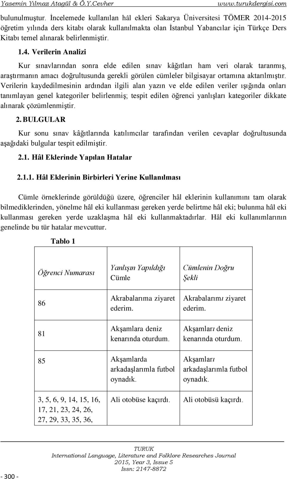 1.4. Verilerin Analizi Kur sınavlarından sonra elde edilen sınav kâğıtları ham veri olarak taranmış, araştırmanın amacı doğrultusunda gerekli görülen cümleler bilgisayar ortamına aktarılmıştır.