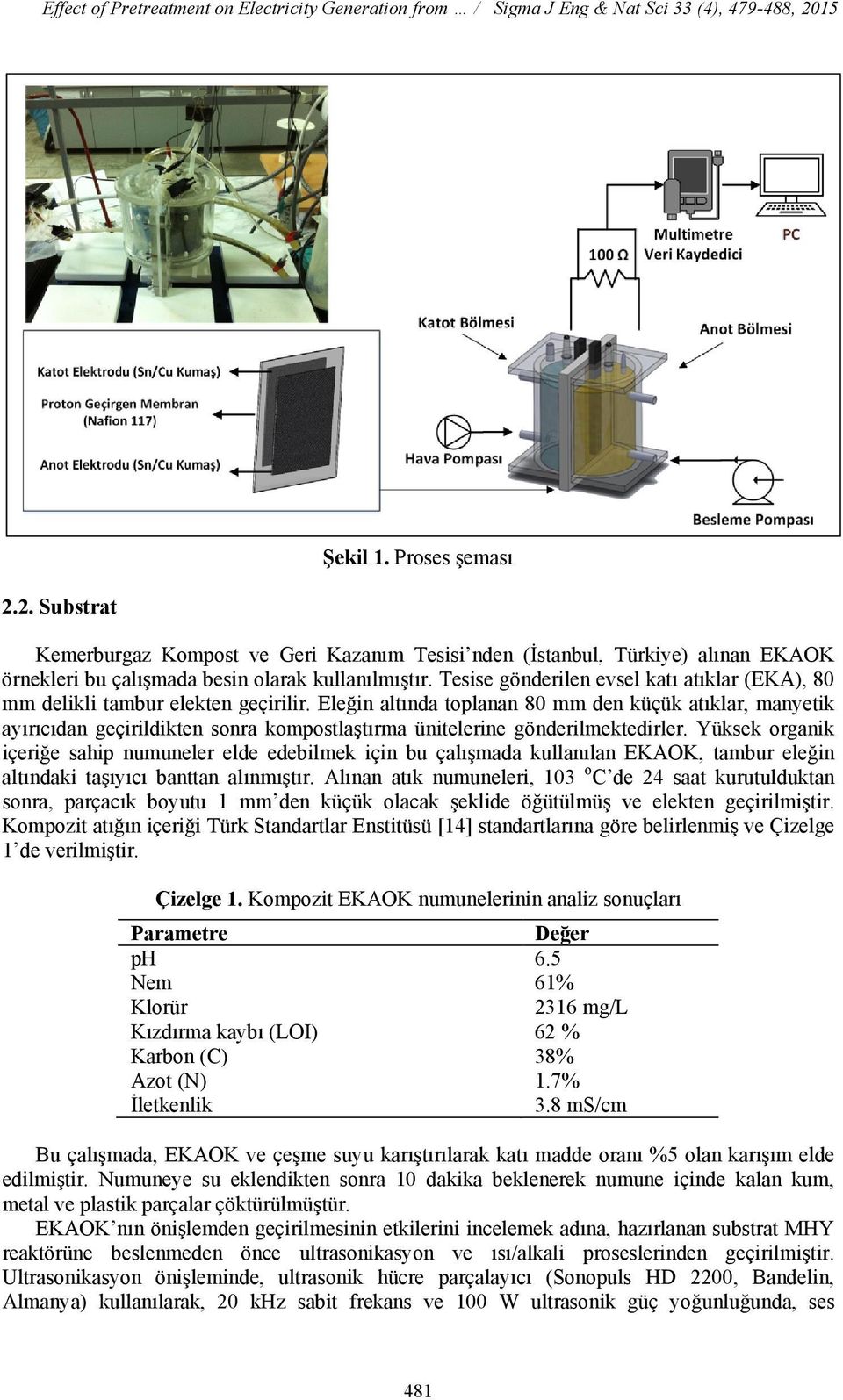 Tesise gönderilen evsel katı atıklar (EKA), 80 mm delikli tambur elekten geçirilir.