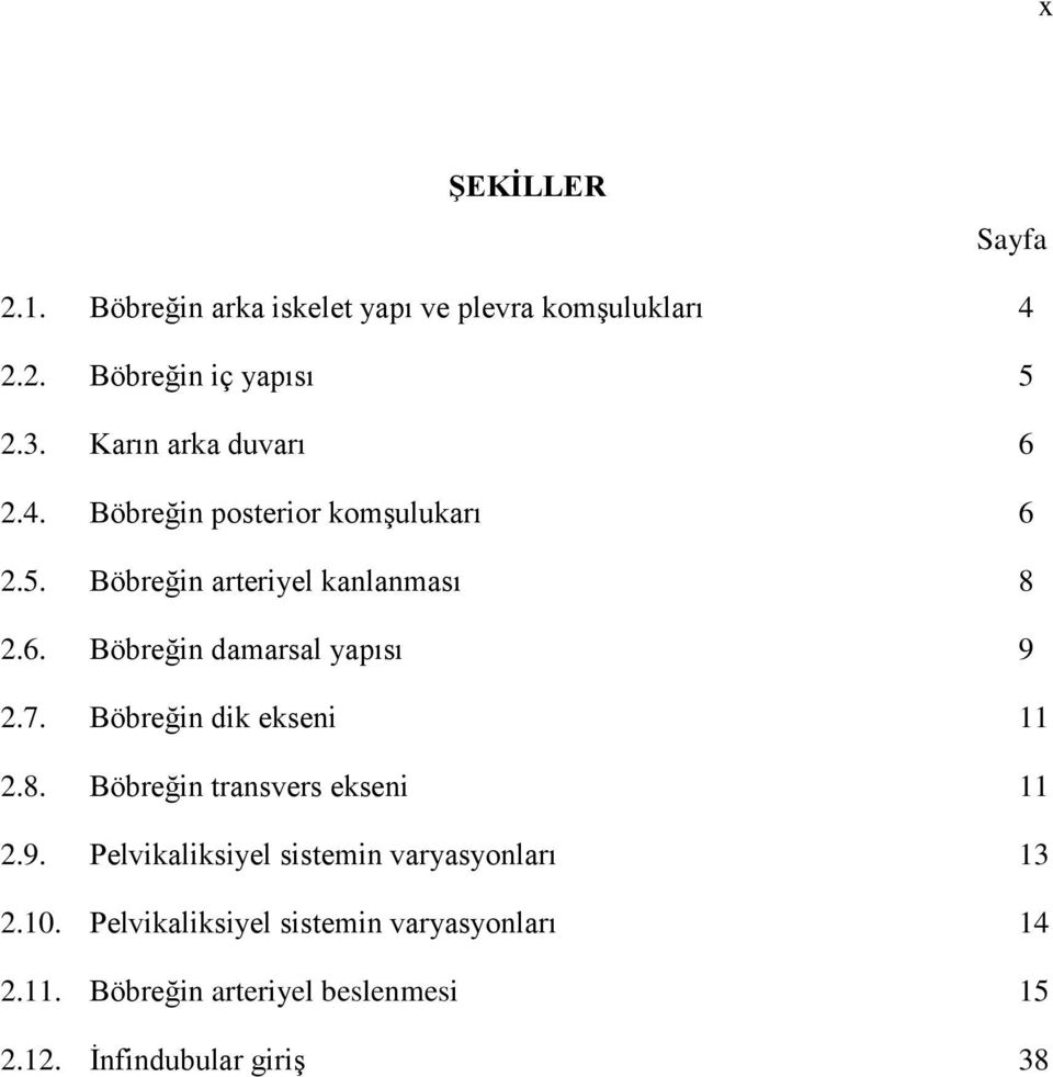 7. Böbreğin dik ekseni 11 2.8. Böbreğin transvers ekseni 11 2.9. Pelvikaliksiyel sistemin varyasyonları 13 2.10.