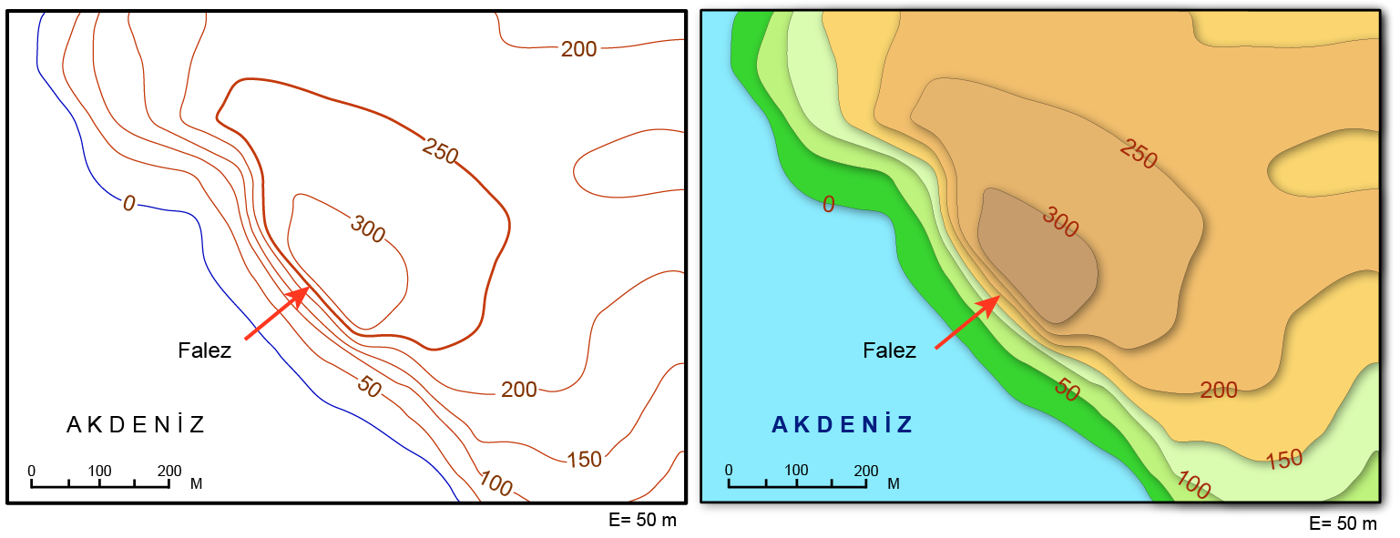 Falez (yalıyar): Deniz ve göl kıyılarında dalga aşındırması sonucu oluşan çok dik yamaçlardır.