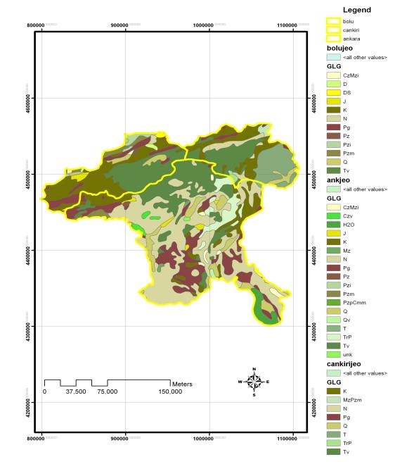 doğudan Çubuk, batıdan Çamlıdere ve Güdül, kuzeyden Çankırı nın Çerkeş ve Bolu nun Gerede İlçesi ile güneyden Ayaş ve Kazan İlçeleriyle çevrilidir (Şekil 2b). Şekil 2a.