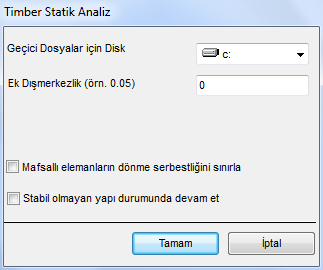 Kullanıcı, yapısal analiz yapmadan önce Bütünlük Kontrolleri komutunu uygulamalıdır. Aşağıdaki işlemleri izleyin: 1. Menüden Analiz > Analiz komutunu seçin veya araç çubuklarındaki simgesini tıklayın.