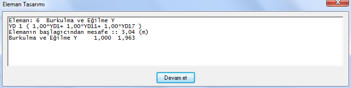 2. Eleman Tasarımı diyalog kutusundaki gerekli parametreleri doldurup [Devam et] düğmesini tıklayın. 3.