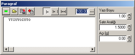 Paragraf Yaz İstenilen uzunlukta metin yazõlabilir. Yazõ boyu, satõr aralõğõ ve açõsõ belirlenir. Yazõ sol üst noktasõndan tutularak istenilen yere etkileşimli olarak bõrakõlõr.